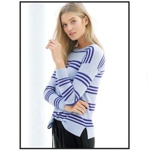 J Crew Merino Wool Striped Sweater sz L New